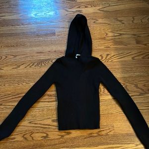 Zara ribbed hoodie sweater